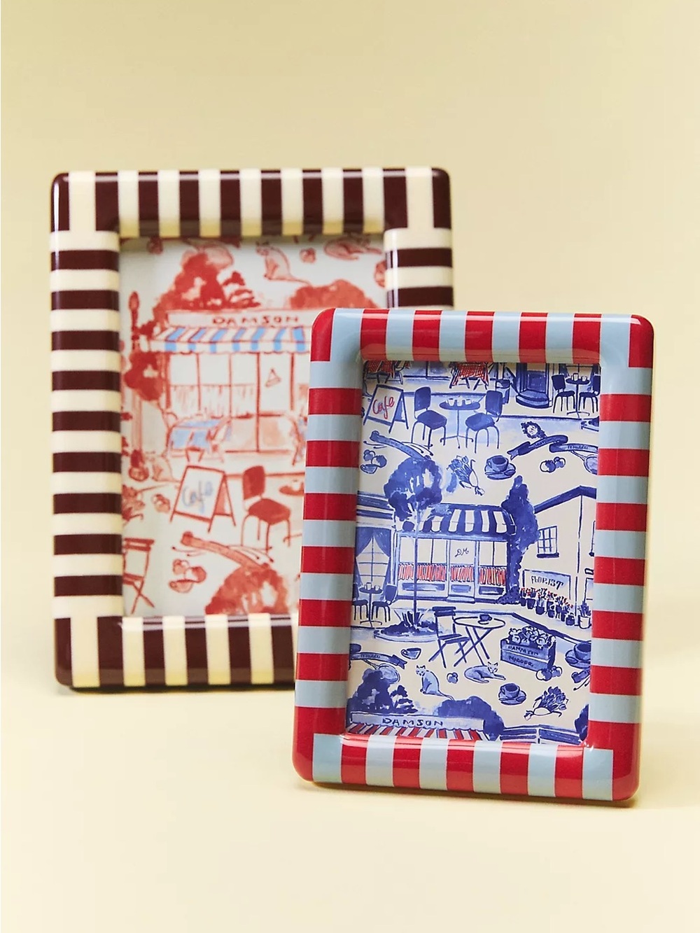 ANTHRO X  DAMSON MADDER NWT stripe picture frame -red/blue -4x6 - Picture 2 of 3